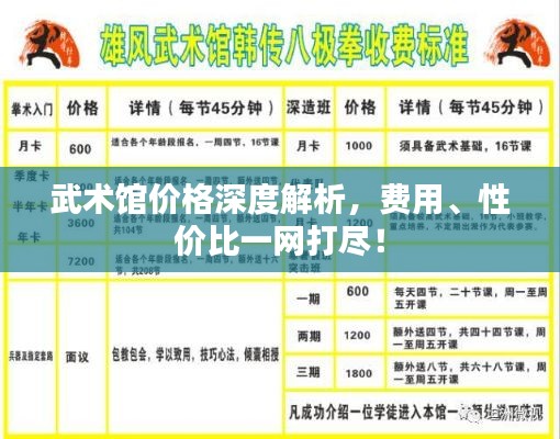 武术馆价格深度解析,费用、性价比一网打尽!
